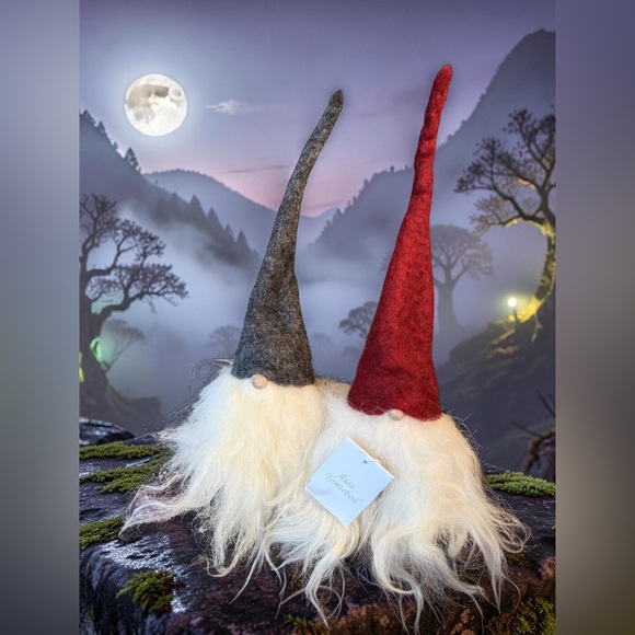 Asas Tomtebod Other - Asas Tomtebod EUC Set of 2 Whimsical Handmade Sweden Wool Gnome Red Gray Hats